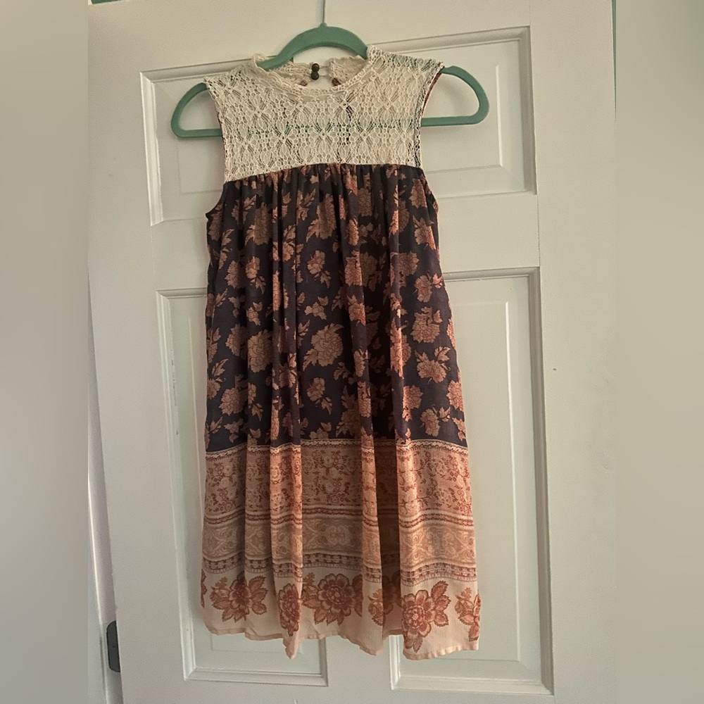 Xhilaration Pink and Cream Sleeveless Mini Sundress